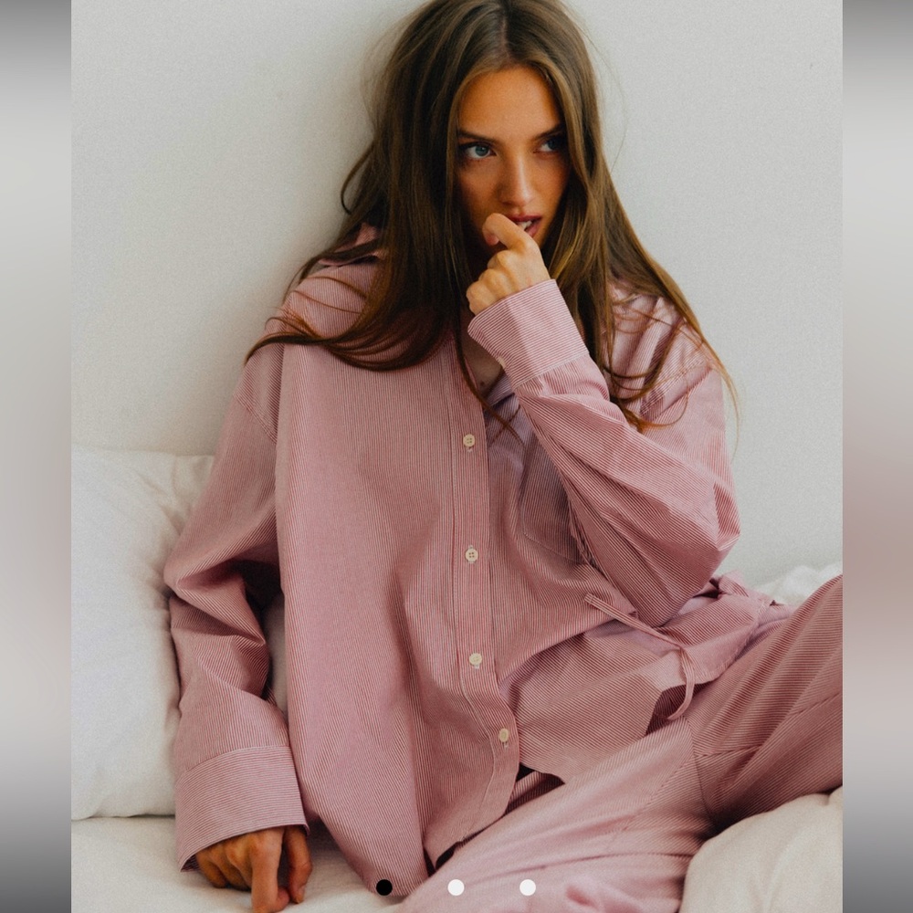 Burgundy Pinstripe Shirt